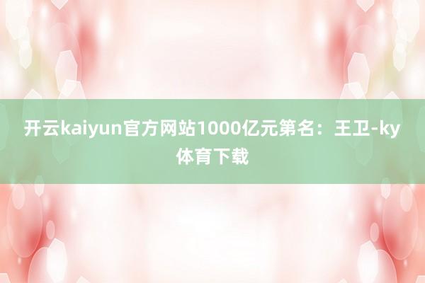 开云kaiyun官方网站1000亿元第名:王卫-ky体育下载