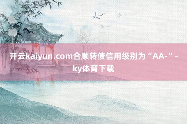 开云kaiyun.com合顺转债信用级别为“AA-”-ky体育下载