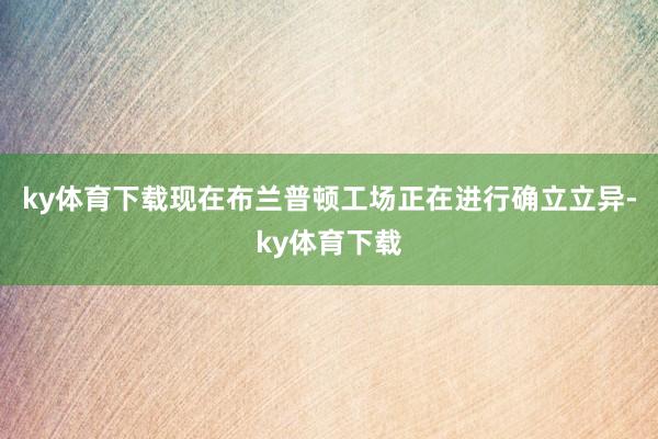 ky体育下载　　现在布兰普顿工场正在进行确立立异-ky体育下载