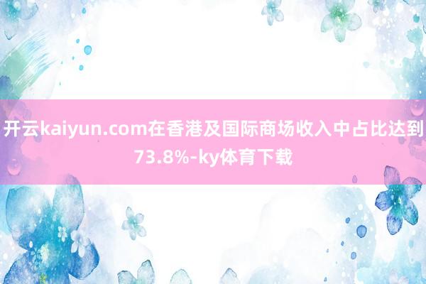 开云kaiyun.com在香港及国际商场收入中占比达到73.8%-ky体育下载