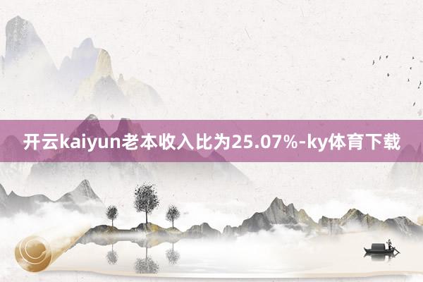 开云kaiyun老本收入比为25.07%-ky体育下载