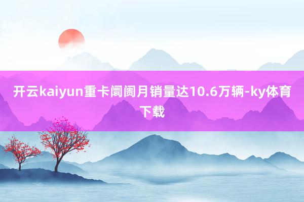 开云kaiyun重卡阛阓月销量达10.6万辆-ky体育下载