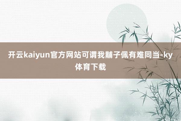 开云kaiyun官方网站可谓我黼子佩有难同当-ky体育下载