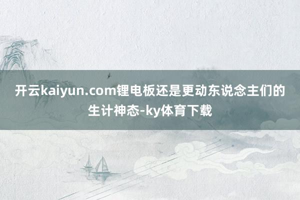 开云kaiyun.com锂电板还是更动东说念主们的生计神态-ky体育下载