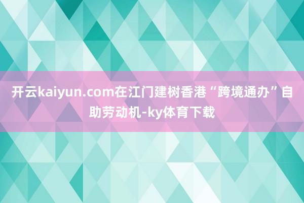 开云kaiyun.com在江门建树香港“跨境通办”自助劳动机-ky体育下载